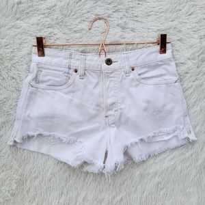 Free People White‎ Denim High Rise Cutoff Shorts